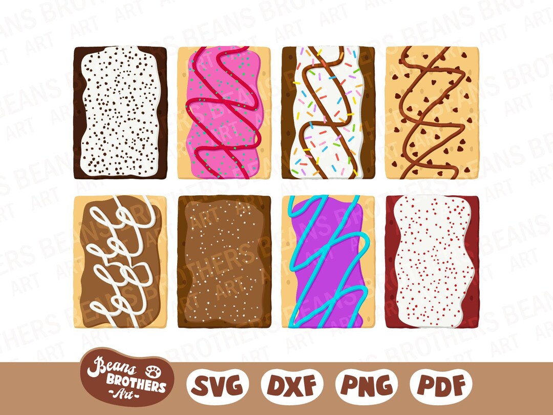 Toaster Tart Pastry SVG, Bakery Pops Breakfast Snack PNG DXF Cricut Cut ...