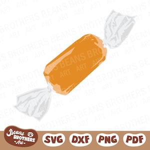 Caramel Candy SVG, Layered Wrapped Toffee, Halloween Treats, Butterscotch Sweets + PNG DXF Cricut Cut File Canva