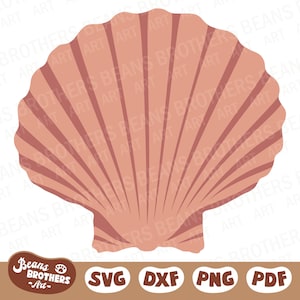 May include: A pink seashell with a ribbed texture. The shell is closed and has a rounded shape.