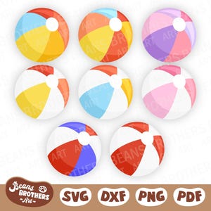 Strandboll SVG, Poolparty PNG DXF Cricut Canva Clipart Bundle