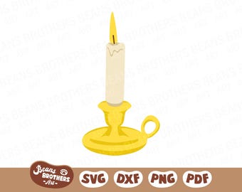 Candle SVG, Melting Wax PNG DXF Cricut Cut File Canva Clipart