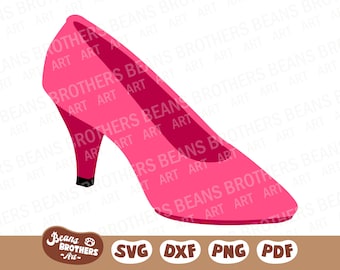 Archivo SVG de tacón alto en capas, archivo PNG/DXF de zapato detallado en 3D para Cricut, imágenes prediseñadas para Canva