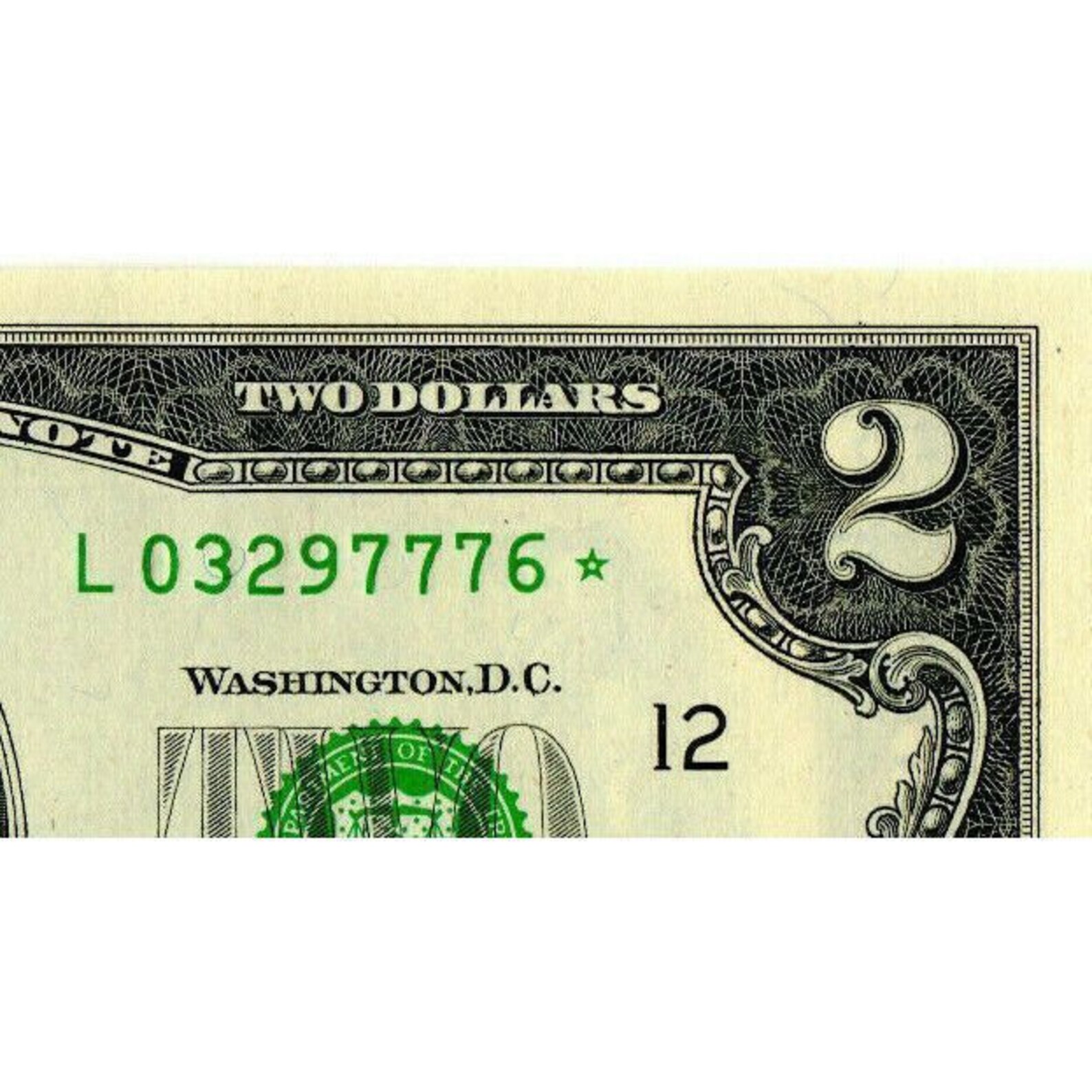 Lucky 777 2013 STAR NOTE 2 ZweiDollarSchein S/N L Etsy