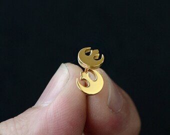 14K Solid Gold Star Wars Rebel Alliance Earrings