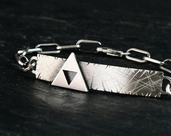 Zelda Triforce Bracelet: 925 Sterling Silver Geometric Gamer Jewelry