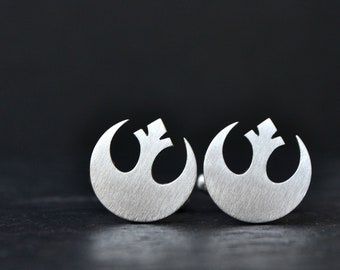 Star Wars Rebel Alliance Cufflinks, 925 Sterling Silver Star Wars Geek Cufflinks Jewelry, Gift For Him