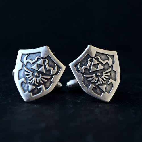 Legend of Zelda Hylian Shield Cufflinks Sterling Silver Zelda Etsy