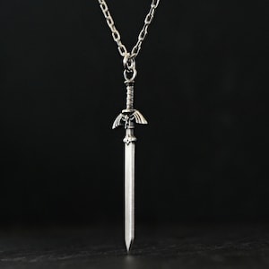 Legend of Zelda Master Sword Necklace Zelda Master Sword Jewelry Geek Nerd Zelda Gamer Jewelry