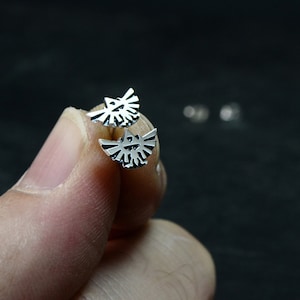 Legend of Zelda Earrings 925 Sterling Silver Zelda Hyrule Crest Triforce Jewelry Zelda Geek Cosplay Gift