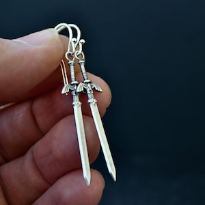 Zelda Master Sword Earrings Legend of Zelda Dangle Earrings Geek Nerd Zelda Silver Jewelry Gamer Girl