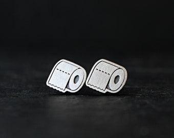 Sterling Silver Toilet Paper Earrings: Novelty Pandemic Jewelry