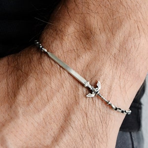 Legend of Zelda Master Sword Bracelet: 925 Sterling Silver Jewelry