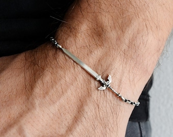 Legend of Zelda Master Sword Bracelet: 925 Sterling Silver Jewelry