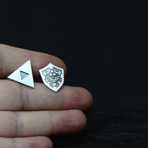 Orecchini Zelda Triforce In Argento 925 Con Abalone - Gioielli A Tema Legend Of Zelda Per Ragazze E Donne - 2