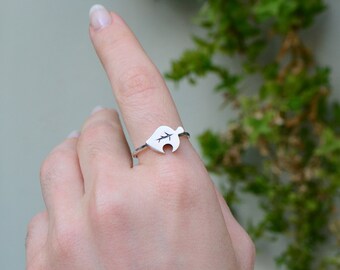 Animal Crossing Leaf Ring: 925 Sterling Silver Gamer Jewelry