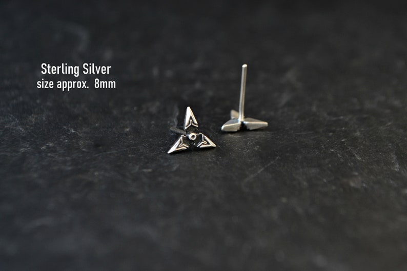 Overwatch Genji Ninja Shuriken Throwing Star Post Earrings Overwatch Cyber Ninja Cosplay Jewelry image 4