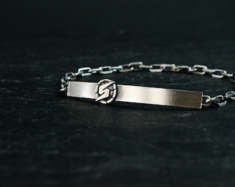 Super Metroid Screw Attack Bracelet Jewelry, 925 Sterling Silver Metroid Team Gamer Jewelry Bracelet