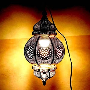 Brass Moroccan Pendant Light: Vintage Home Decor Lamp (18 Inches)