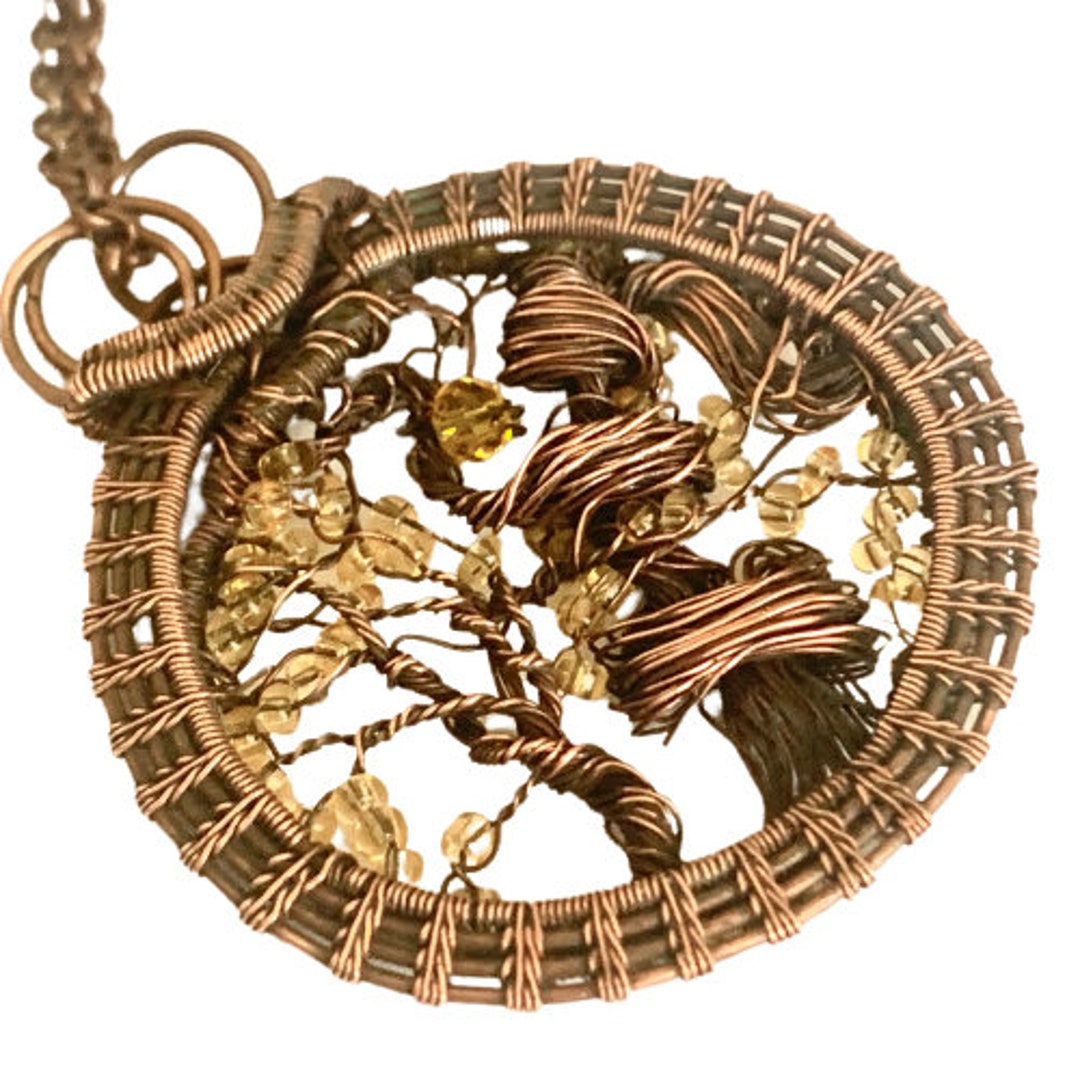 Tree of Life Copper Wire Wrap With Crystals Talisman of the Etsy