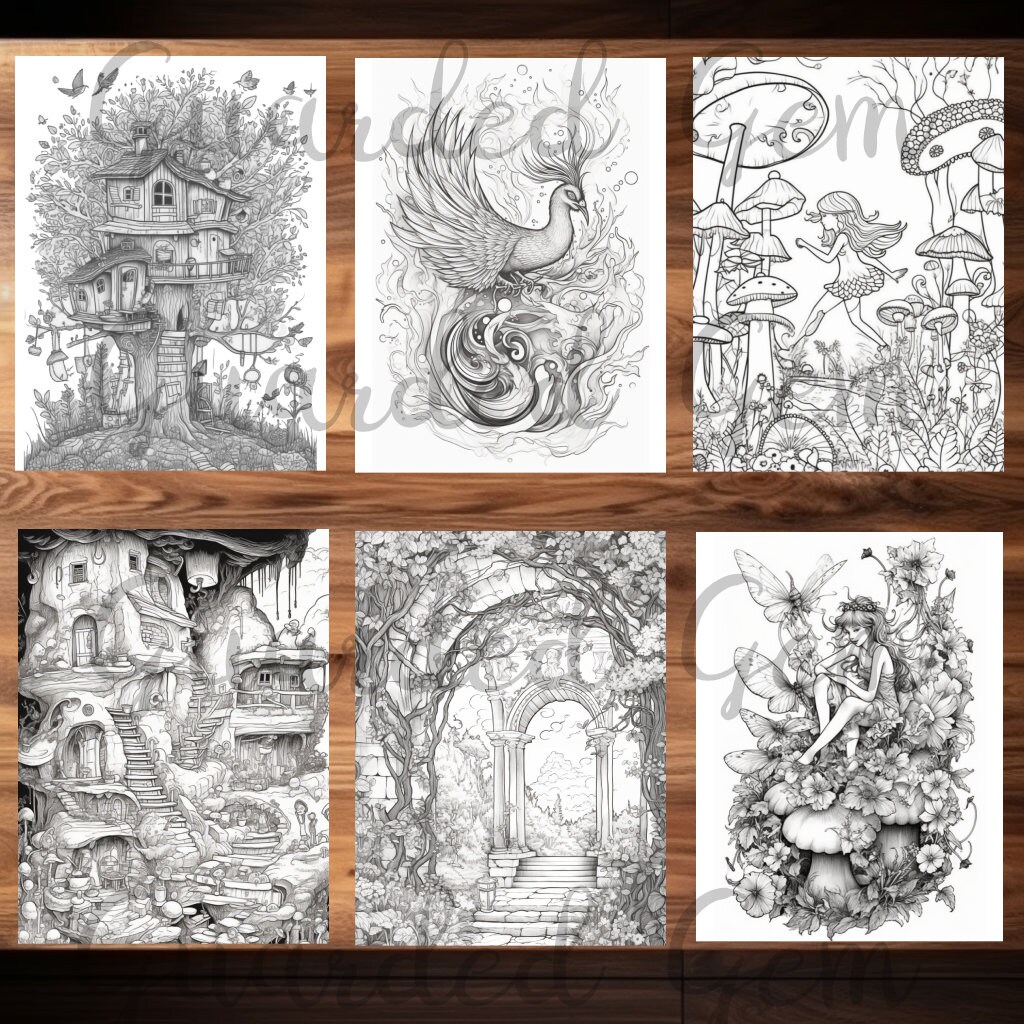 68 Pages Enchanted Forest Coloring Book: Whimsical Designs for Adults ...