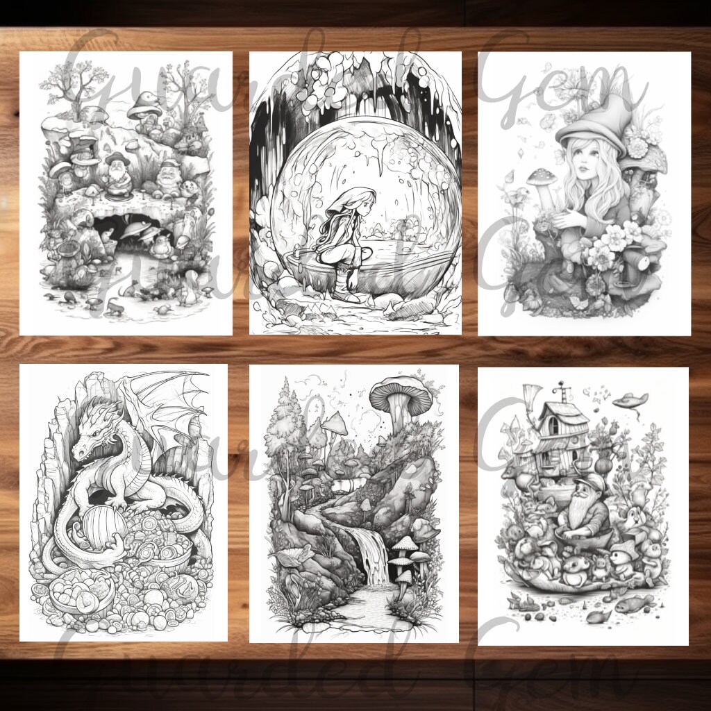 68 Pages Enchanted Forest Coloring Book: Whimsical Designs for Adults ...