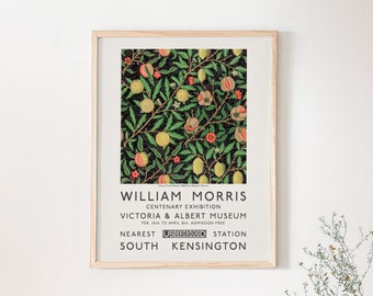 Impresión de William Morris, arte mural detallado de cítricos, póster de arte de exposición de galería vintage, póster con patrón de frutas vintage, arte de calidad del Museo V&A