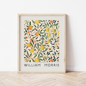 William Morris Print, Citrus Wall Art, Detailed Vintage Gallery Exhibition Art Floral Poster, Fruit Flower Pattern Poster, Dining Room Decor