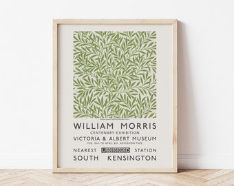 William Morris Print, Detailed Greenery Wall Art, Vintage Willow Pattern Poster, Museum Gallery Exhibition Art Poster, London Underground