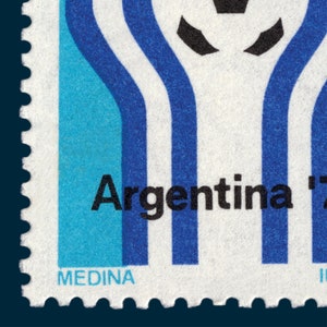 Printable Vintage Argentina Football World Cup Poster, Vintage Uruguay Soccer Postage Stamp Digital Download Print, Gift for Football Fan, image 6