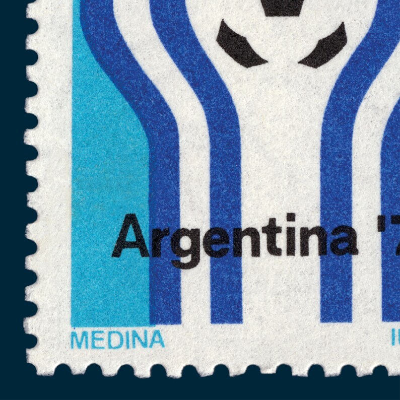 Printable Vintage Argentina Football World Cup Poster, Vintage Uruguay Soccer Postage Stamp Digital Download Print, Gift for Football Fan, image 6