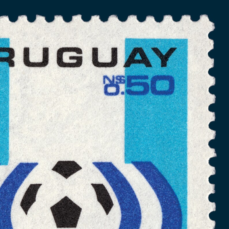 Printable Vintage Argentina Football World Cup Poster, Vintage Uruguay Soccer Postage Stamp Digital Download Print, Gift for Football Fan, image 5