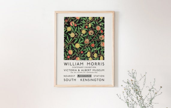 William Morris Print, Detailed Citrus Wall Art, Vintage Gallery Exhibition Art Poster, Vintage Fruit Pattern Poster, V&A Museum Quality Art