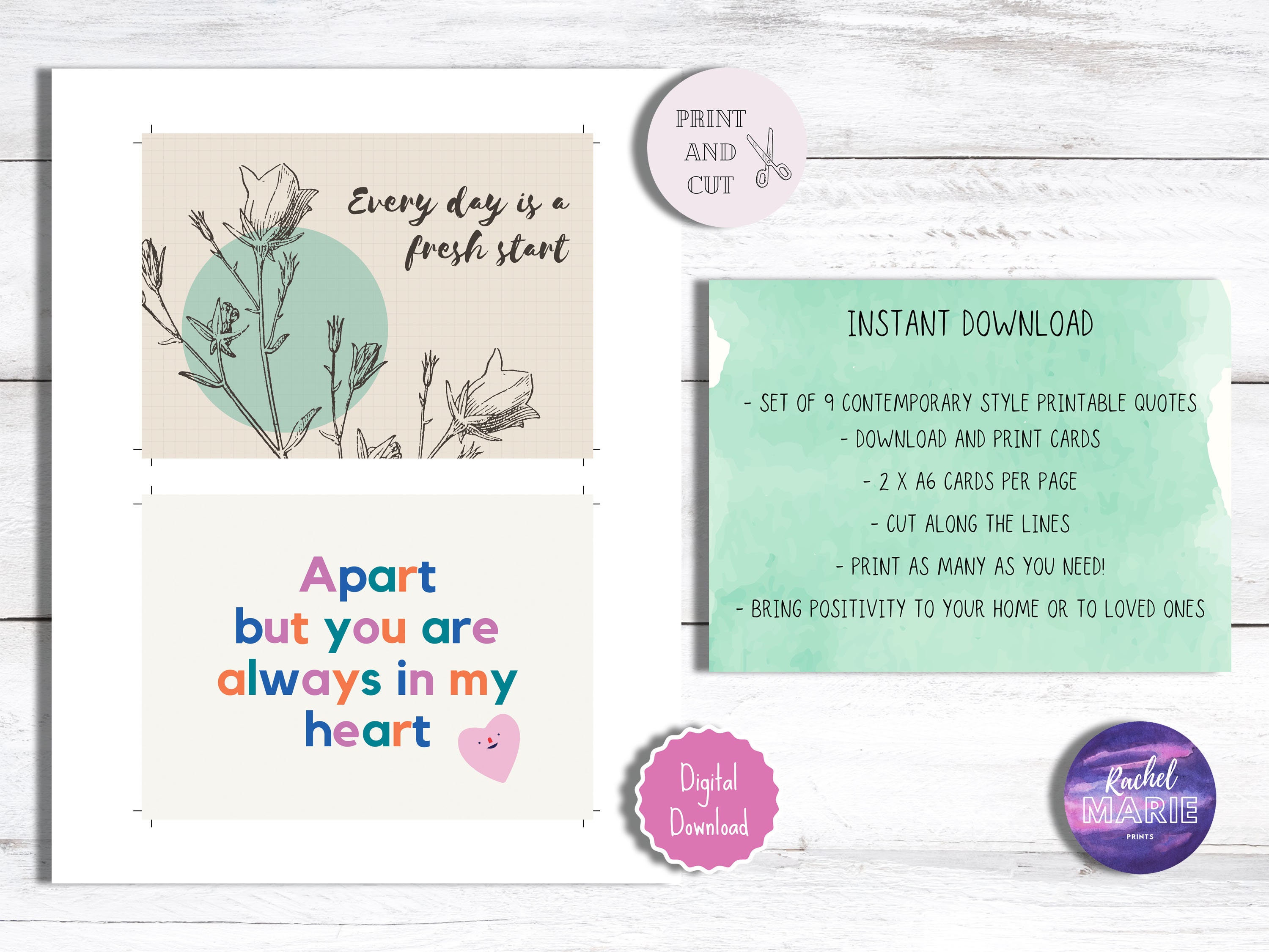 Printable Positivity Postcards Instant Download Printable - Etsy UK
