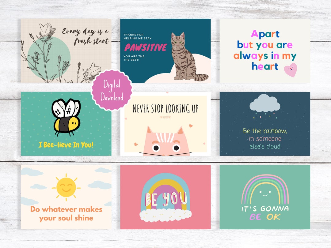 Printable Positivity Postcards Instant Download Printable - Etsy UK