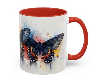 Black Swallowtail Butterflies Watercolor Coffee Mug - Gardening Gift