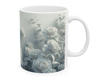 Floral Coffee Mug: Roses Garden, Gift for Flower Lover
