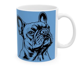French Bulldog Mug: Light Blue Dog Lover Gift
