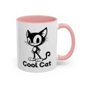 Cool Cat Coffee Mug, Cat Lover Mug, Unique Ceramic Mug, Cat Mom Gift, Kitty Mug, Gift for Cat Lover