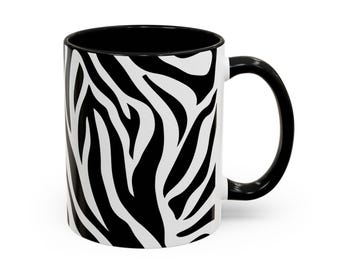 Zebra Print Coffee Mug: Animal Pattern Kitchen Decor