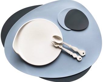 Event and BBQ Goylser Wipeable Kids Placemats for Dining Table Silicone Blue Placemats Light Blue Easy Clean Table Placemats Set of 4 for Parties Event and BBQ Goylser Wipeable Kids Placemats for Dining Table Silicone Blue Placemats Light Blue Easy Clean Table Placemats Set of 4 for Parties