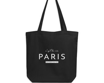 Chic Eco-Friendly Canvas Bag - Perfect for Books, beach, and gift, Minimalist Style in Black