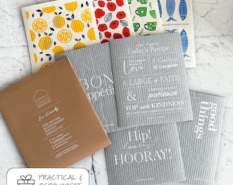 Eco‑Friendly Swedish Dishcloths 8‑Pack | Reusable, Modern Cleaning Cloths | Sustainable Kitchen Gift Set