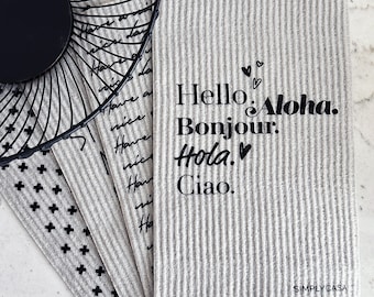 Eco-Friendly Swedish Dishcloth Set: Gray Reusable Cleaning Cloths