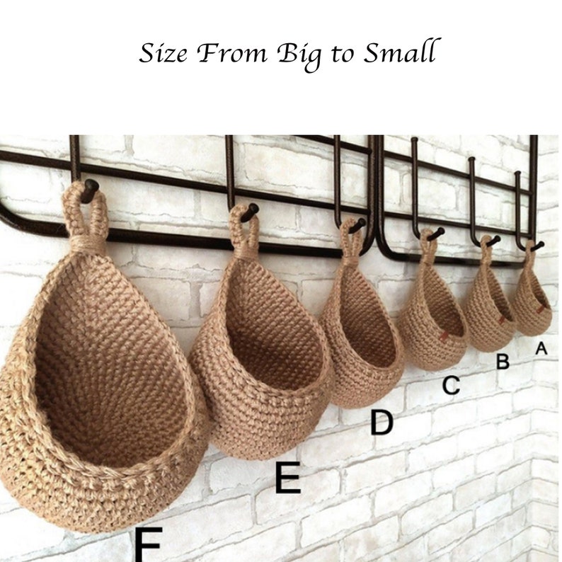 Jute Wall Hanging Basketskitchen Storage Basketvegetable Etsy