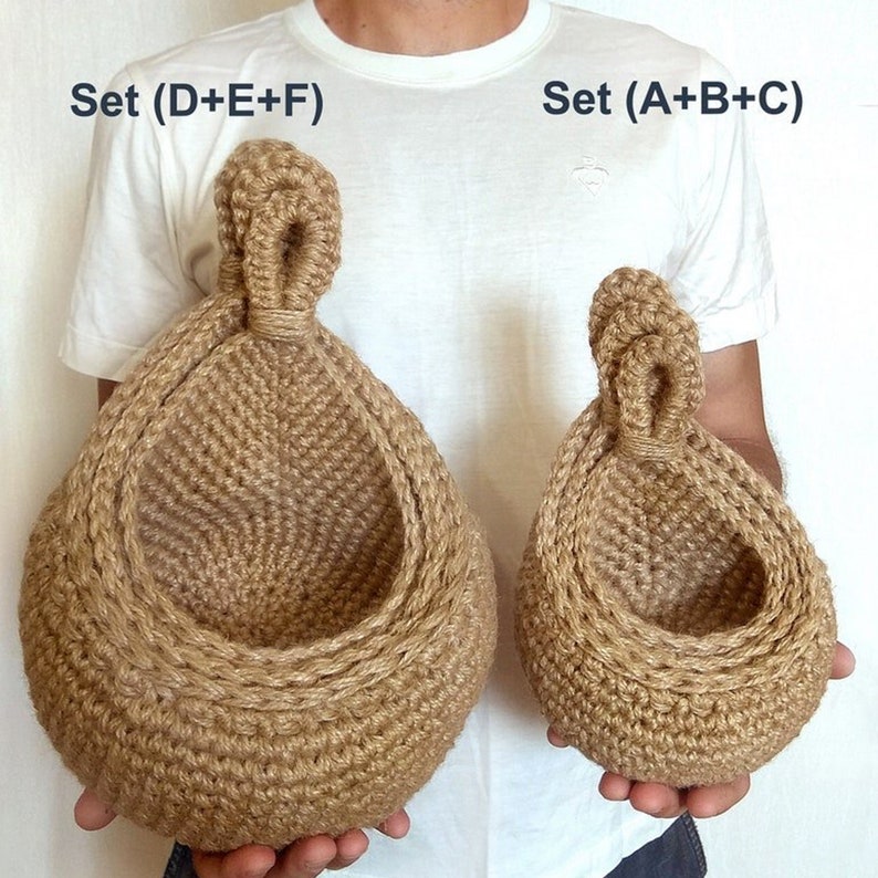 Jute Wall Hanging Basketskitchen Storage Basketvegetable Etsy