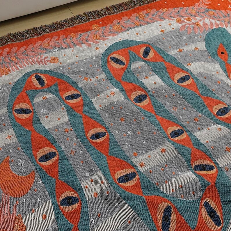 Snakes Blanket Tapestry Blanketcotton Throws Housewarming Etsy