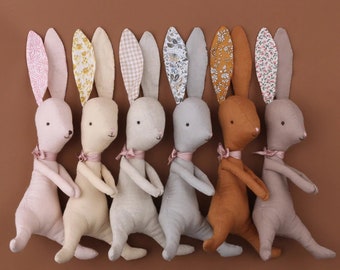 Cotton Bunny Soft Stuffed Bunny Doll Baby's First Toy Sleeping Buddy Security Blanket Toy｜Cloth doll Handmade bunny｜Bunny Rag Doll｜ rabbit