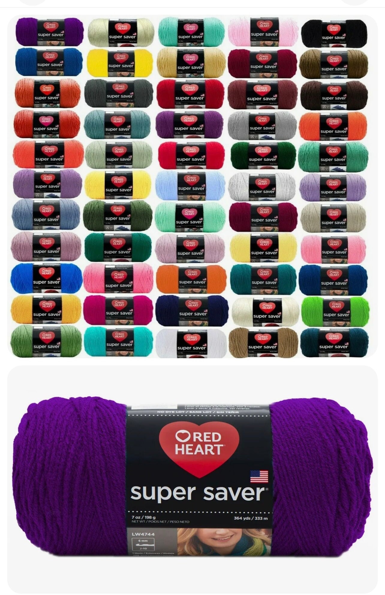 Red Heart Super Saver Medium Thyme Yarn - 3 Pack Of 198g/7oz - Acrylic - 4 - 364