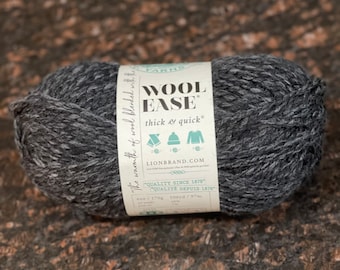 Lion Brand Woolease Thick & Quick Yarn: Charcoal Anthracite