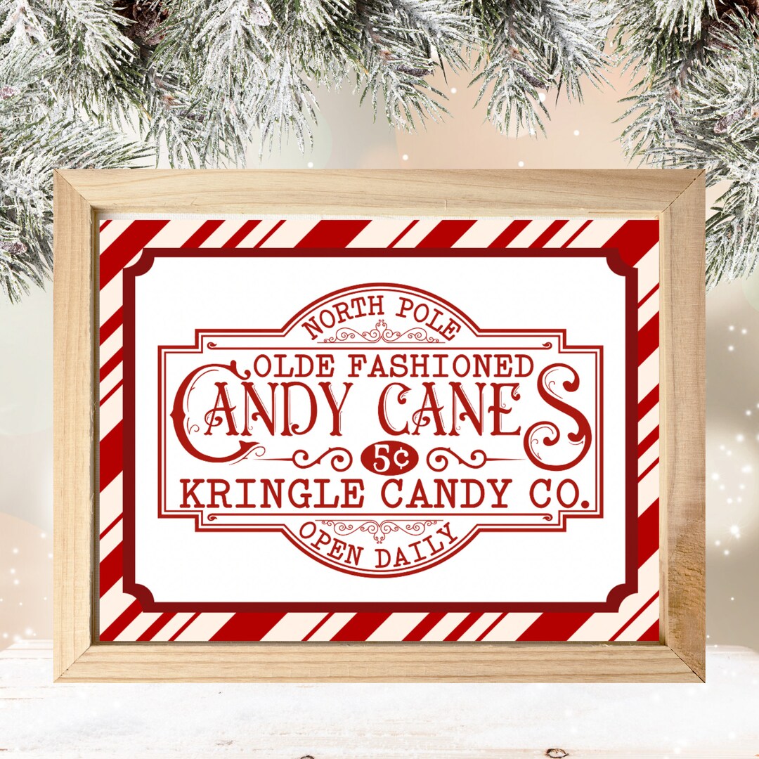 Candy Cane Kitchen Poster Christmas Wall Art Christmas Etsy UK